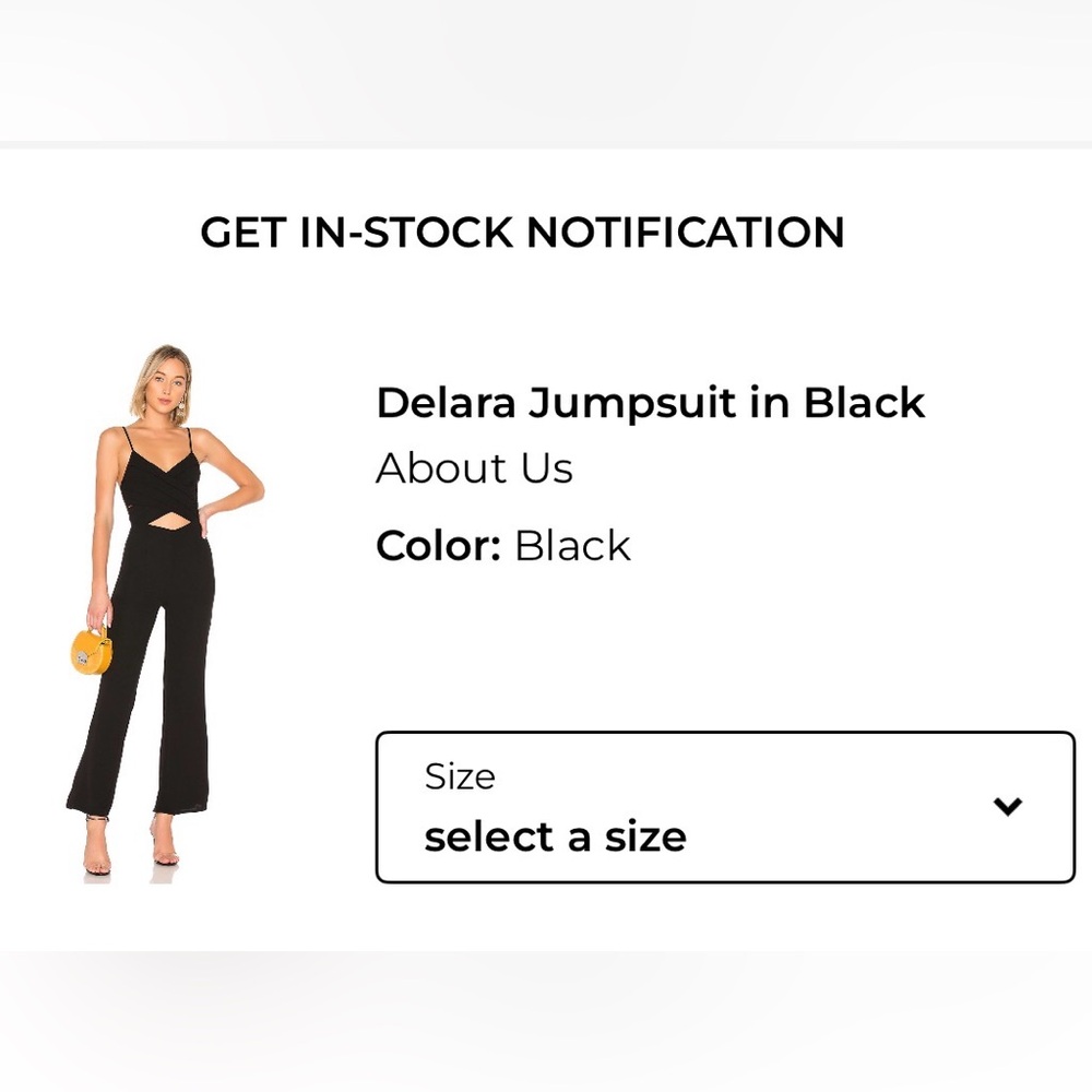 Revolve LARA Black Cutout Wide-Leg Jumpsuit